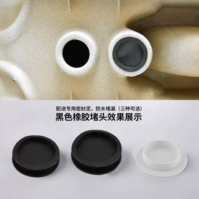 坐便堵孔塞双孔坐便器排污口堵头橡胶皮塞蹲便器出水口堵盖通用