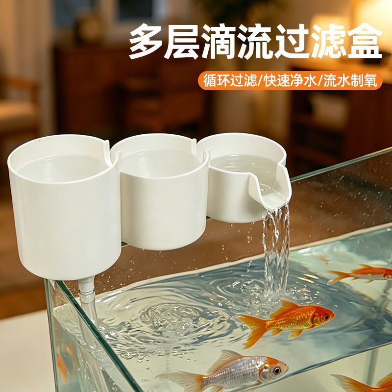 小型鱼缸过滤器外挂上虑免换水静音水循环增氧水质清澈过滤盒