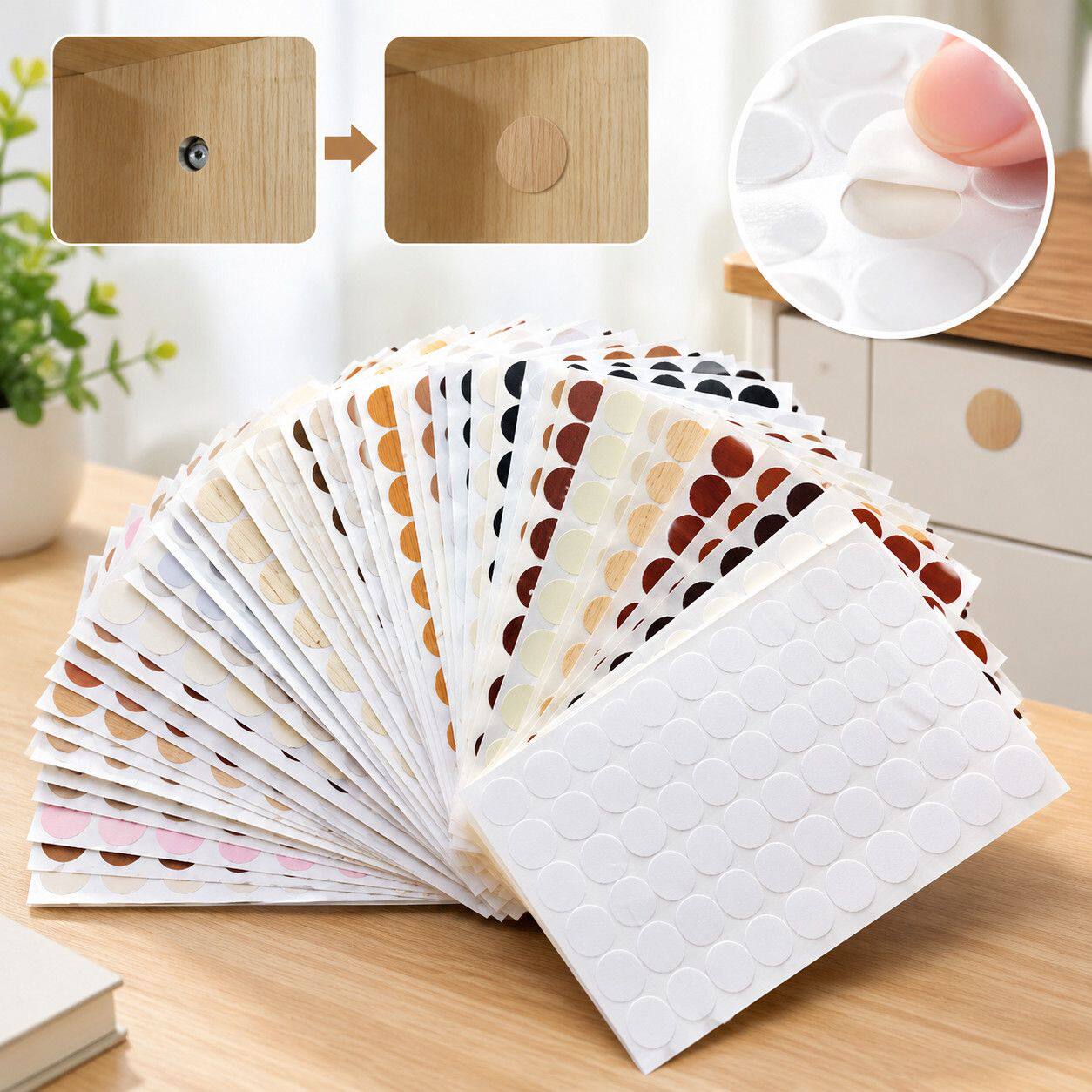 新款环美贴三合一螺丝孔贴家具钉眼贴圆形自粘遮孔贴纸