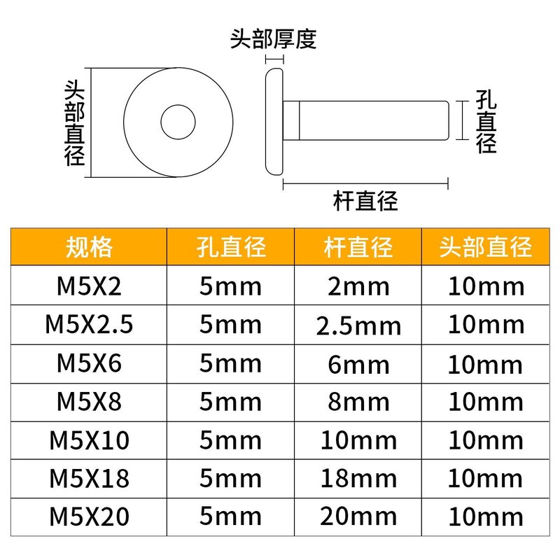 DIY手账文具M5塑料透明铆钉卡扣手工固定按压式子母小配件