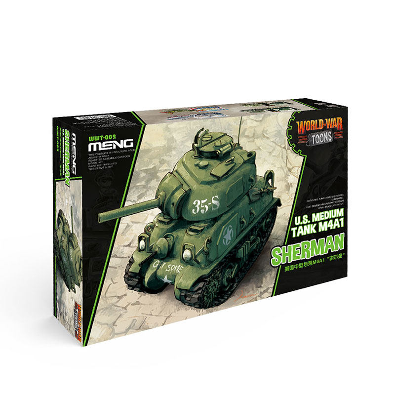 MENG Q版 美国中型坦克M4A1“谢尔曼” 拼装模型 WWT-002