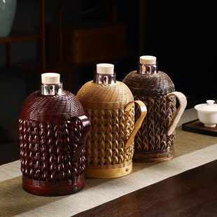 家用竹编热水瓶老式暖壶复古保温壶竹子外壳N暖水壶开水瓶玻璃内