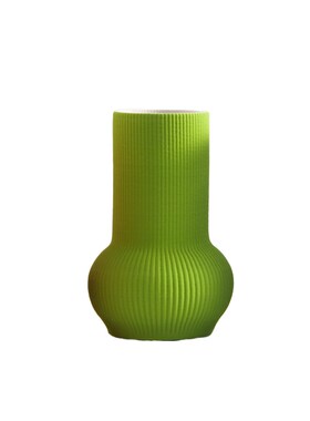 现代北欧创意荧光绿色陶瓷花器3D打E印花瓶干花插电视柜装饰品摆