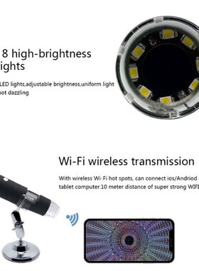 Electro Microscope Black 1080P WIFI Digital 1000x Micro.scop