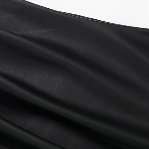 推荐TRAF Women Fashion Fauux LeatheFr Ruched Mini Skirt Vint