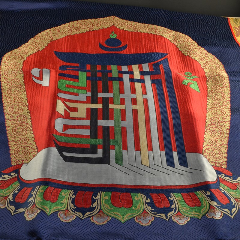 加厚藏式佛堂客厅玄关装饰q门帘 提花十相自在双色门帘 193cm*90c