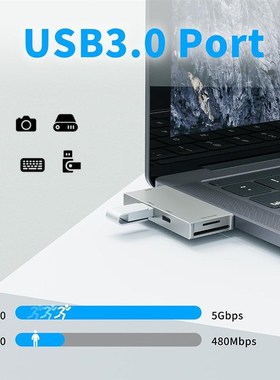 Aluminum Alloy Expansion Dock 5 in 1 USB C OConverter Adapte
