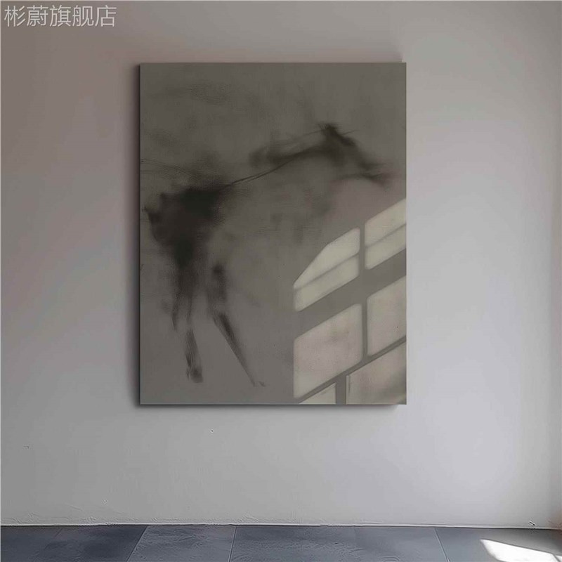 网红原创奔书马》客新中式房抽茶象《挂画术W厅室艺装饰画图片