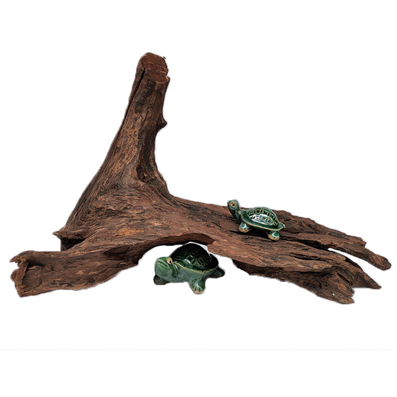 现货速发精品沉木乌龟晒背台躲避纯紫柚木南美鱼S缸造景装饰茶宠