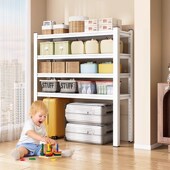 加厚家用客厅置物架卧室q衣物收纳整理架阳台洗衣机上方放置架多