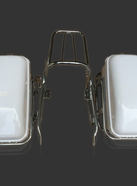 摩托车白色大号边j箱GN125-150小太子专用大号挂箱主架付架套装