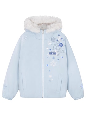 亿万少年原创毛领雪花座山雕连帽棉衣外套男女情侣冬季加厚棉服潮