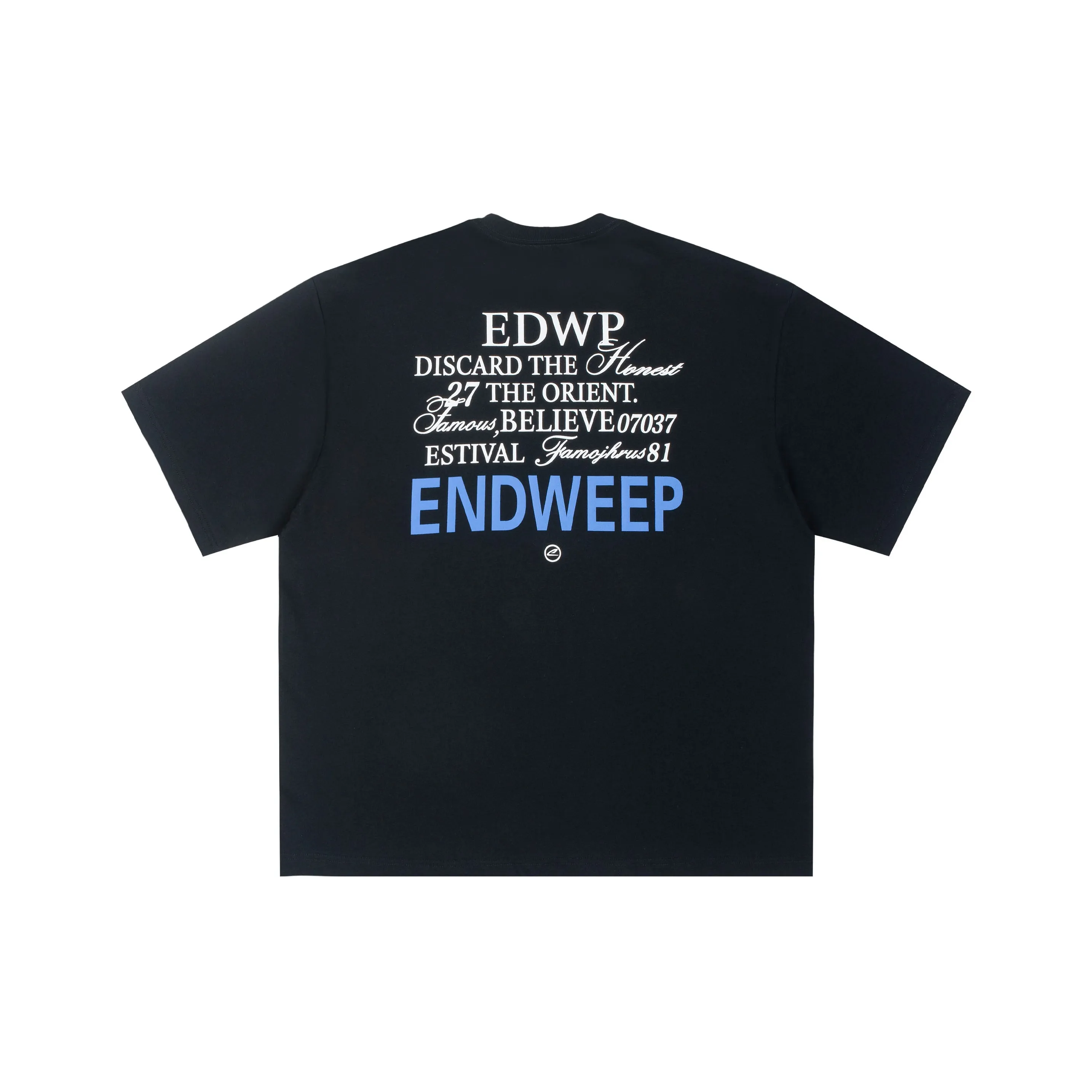 ENDWEEP 潮牌美式混合字体印花宽松重磅休闲短袖T恤