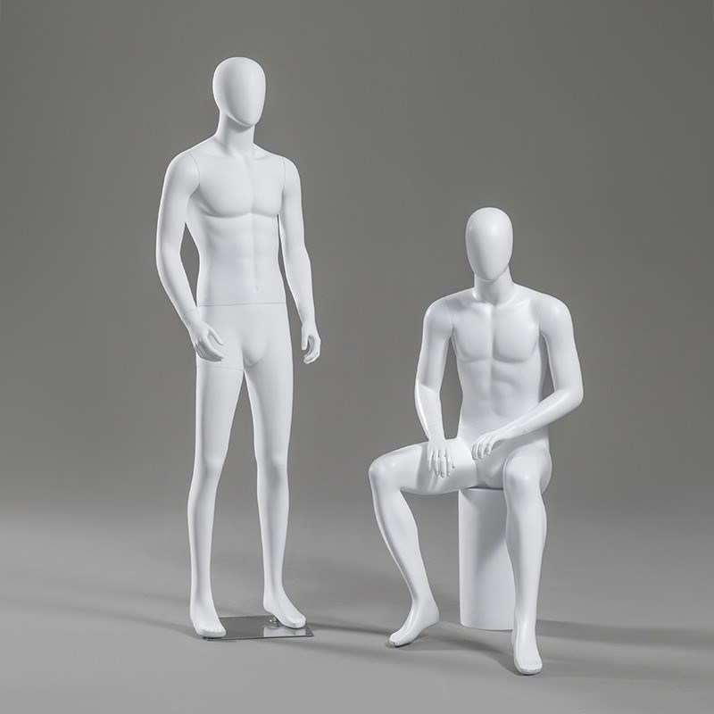 男模特道具全身哑白假人体男y装人台服装店橱窗模特架子展示架