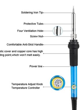15Pcs/sdet Electric Soldering Iron Kit 60W Adjustable Temper