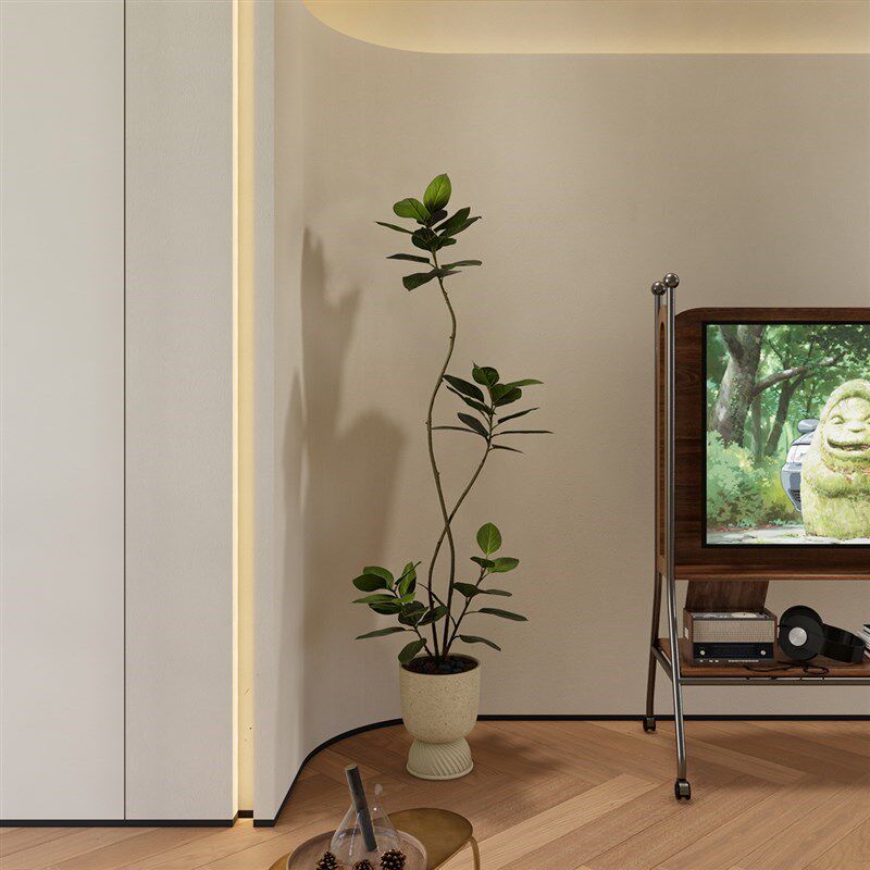 森空间彷真绿植高山榕孟加拉榕室内客厅假树植物装U饰原木落地盆