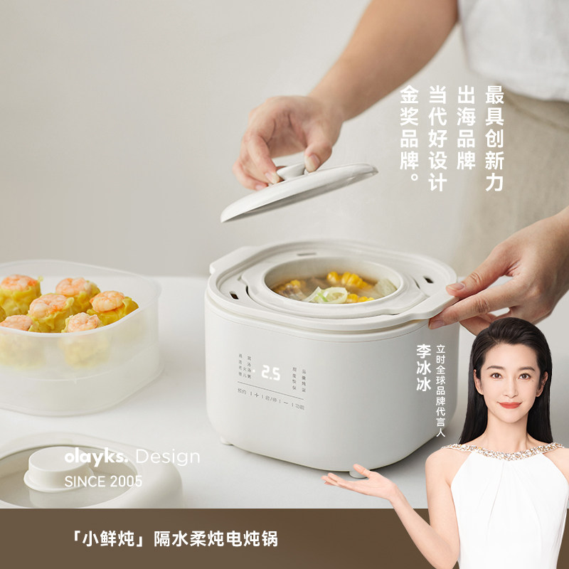 olayks立时电炖锅燕窝小炖盅隔水炖家用煲汤宝宝煮粥锅婴儿辅食锅