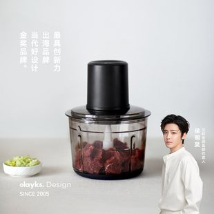 olayks立时绞肉机家用电动小型多功能全自动搅拌机碎肉打馅蒜泥机