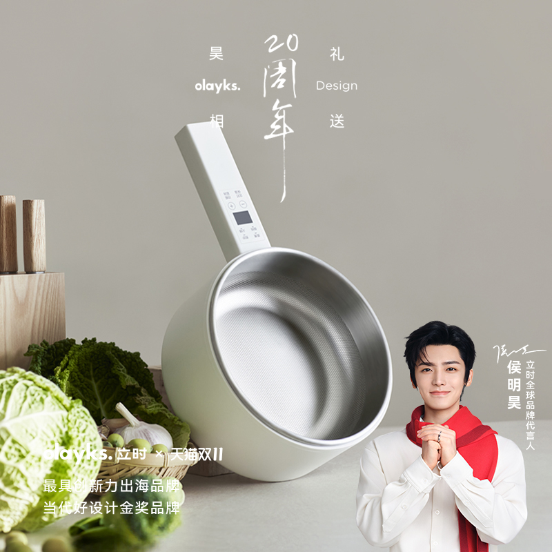 olayks一人食不锈钢小电锅多功能