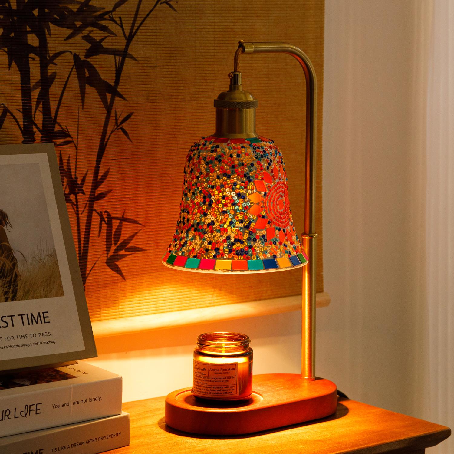 波西米亚香薰灯融蜡灯土耳其复古台灯卧室床头灯摩洛哥氛围小夜灯