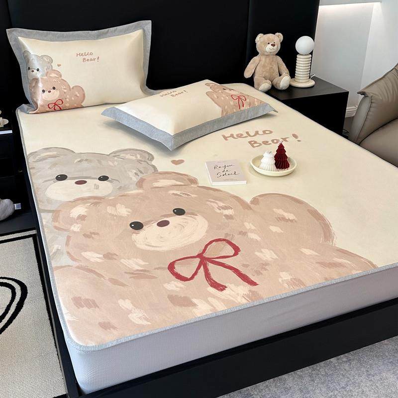 新款高档夏季凉席冰丝席三件套可水洗床笠款空调席1.8m/1.5米夏天,床上用品,冰丝席,淘宝优惠券,粉丝福利购,淘宝优惠卷