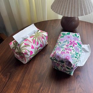 立体抽纸小众家居车载双层餐巾客厅袋盒布袋布艺纸巾收纳袋容纳