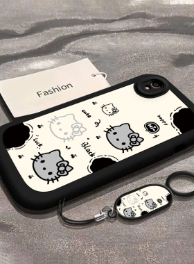 适用OPPOR9/R11手机壳R9S硅胶R9SK直边R9/11Plus全包R9M防摔R11S外壳R9splus男女网红可爱潮流新年款黑色KT猫