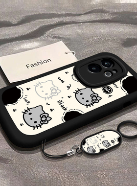 适用realme真我GT6新款GTneo6/6SE手机壳GT7pro竞速版硅胶全包镜头防摔壳防滑网红时尚创意小众男女黑色KT猫