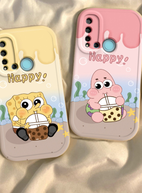 适用华为nova5i手机壳nave5i新款GLK-AL00男女潮glk一aloo保护套5i全包防摔硅novo5i胶外壳时尚可爱海绵宝宝