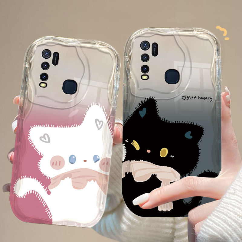 VIVOY50手机壳Y50T新款Y51s奶油纹Y52S全包Y52t防摔Y53S可爱Y53T时尚Y54s高级Y55s情侣款Y55T经典甜心猫咪