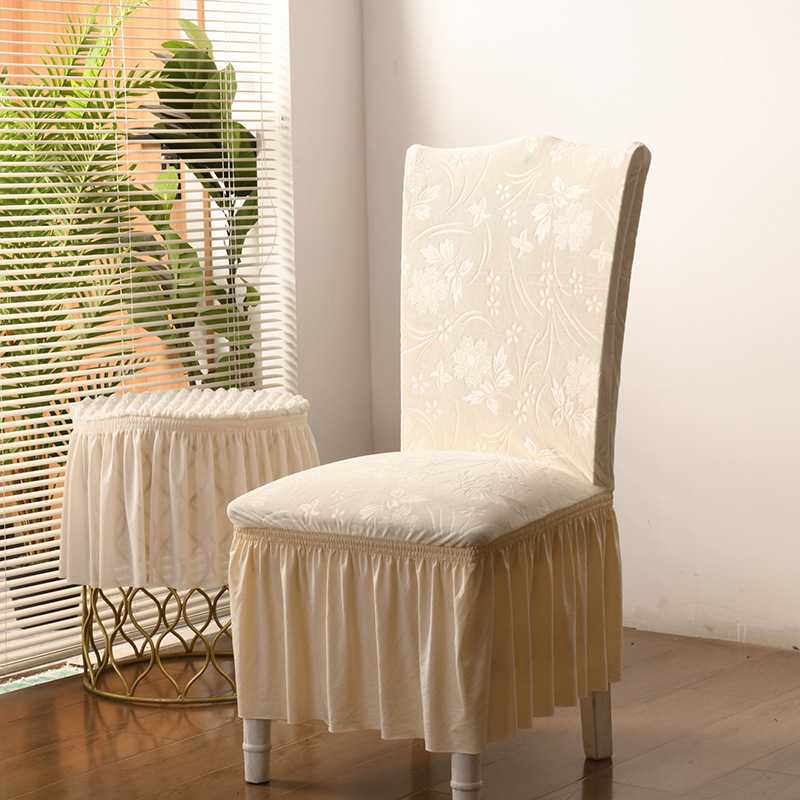 水晶绒通用一体餐桌餐椅凳子套加厚提花家用椅子套罩四季通用