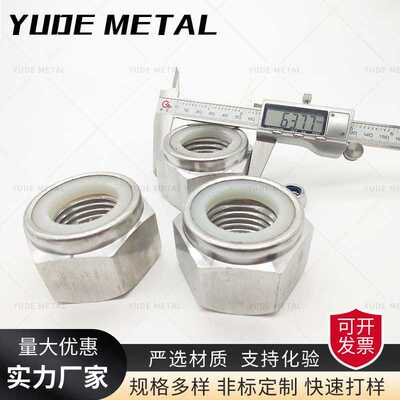 904L 2205 2507 316 304 全金属锁紧螺帽 GB6185嵌片铁片自锁螺帽