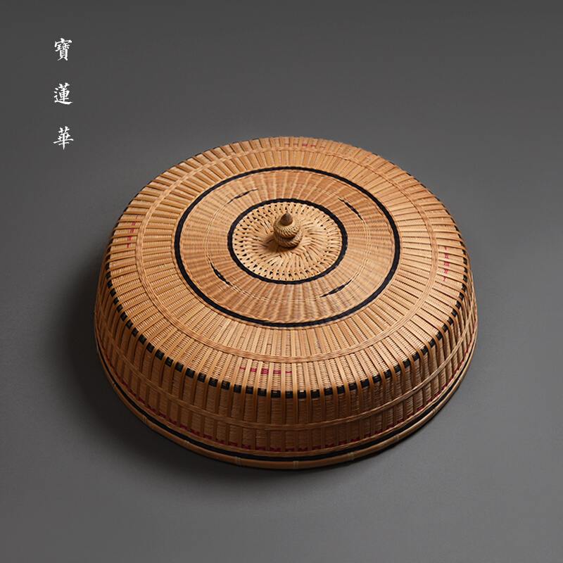 手工玉竹精编菜罩 居家竹编艺术品竹罩 非遗手编竹篮竹茶具收纳篮