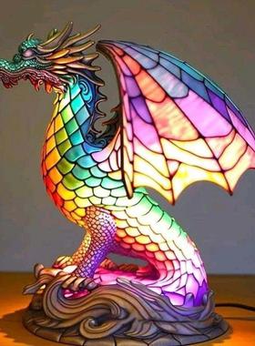 跨境魔幻幻彩奇异动物灯形象雕塑彩光设计usb插头灯光开关摆件