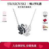 施华洛世奇抱抱鹅项链Swan黑白天鹅锁骨链吊坠配饰新品 礼物