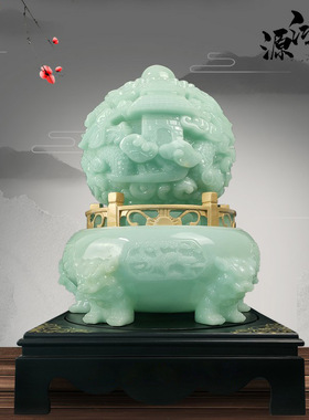 九龙转乾坤鼎风水摆件家居客厅电视柜办公室饰品开业乔迁