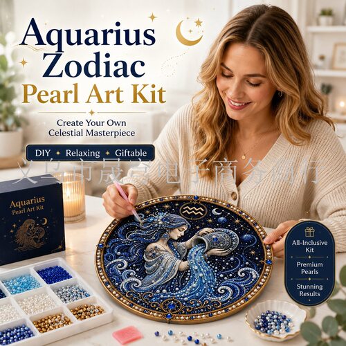 新品12 Zodiac Signs Pearl Art Kit十二星座珍珠艺术套装