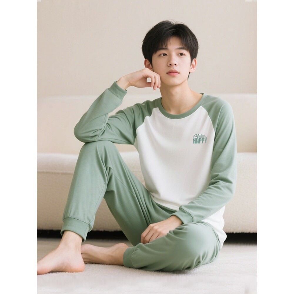 全棉纯棉26款冬季100%棉儿童秋衣裤青少年休闲风长袖睡衣男女童装