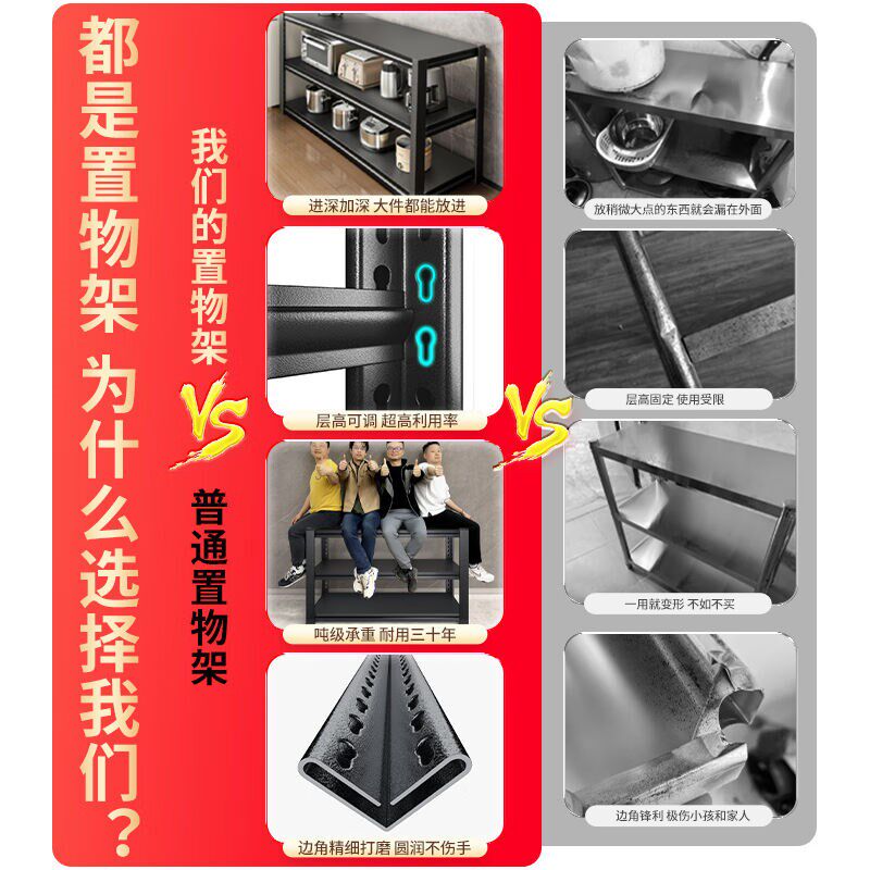 厨房用具置物架家用操作r台收纳柜落地置物柜多功能储物柜橱柜三