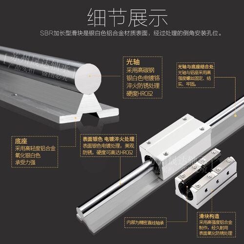 极速开口加长直线轴承滑块SBpR12/16/20/25/30/35/40/50直线导轨