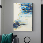 手绘油画客厅云彩玄m关装 壁画现代冷风 饰画玄幻挂画北欧简约风格