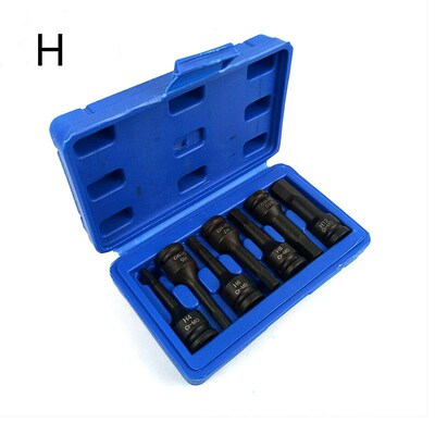 7 Pcs T/M/H/RT Type Impact Socket Bits J3/8 Inch Driver Metr