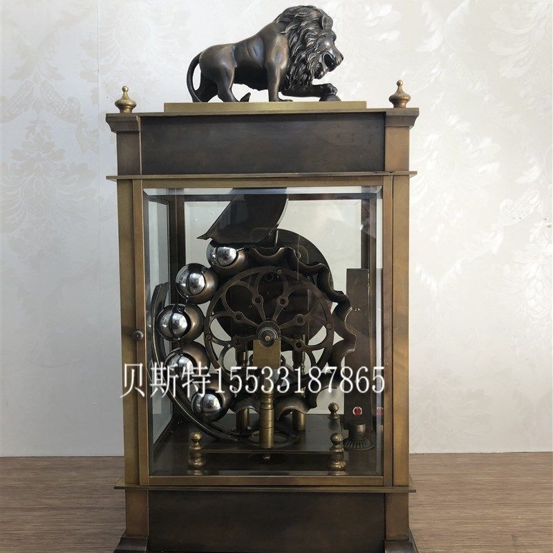 狮子滚球纯铜雕欧式座钟古典仿C古机械压力钟无需钥匙升降钟,家居饰品,座钟,淘宝优惠券,粉丝福利购,淘宝优惠卷