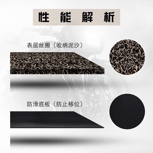 适用于USR125丝圈脚垫电动摩托车未z来战士踏板垫HJ125T-21USR125