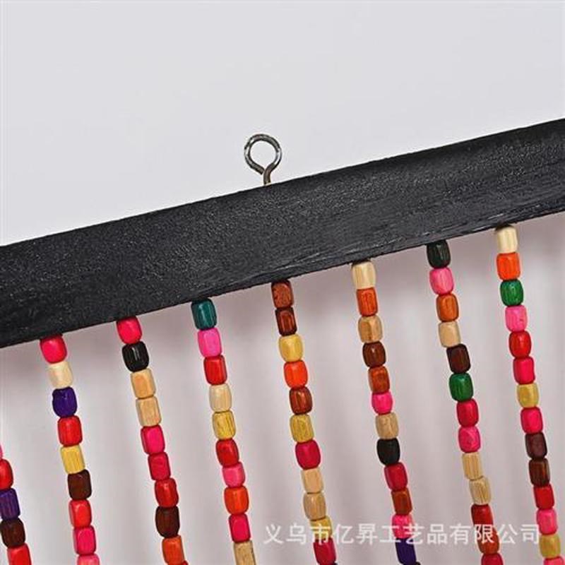 七彩色门帘成品玄关隔断r帘实木珠珠帘客厅玄关卧室卫生间免打孔