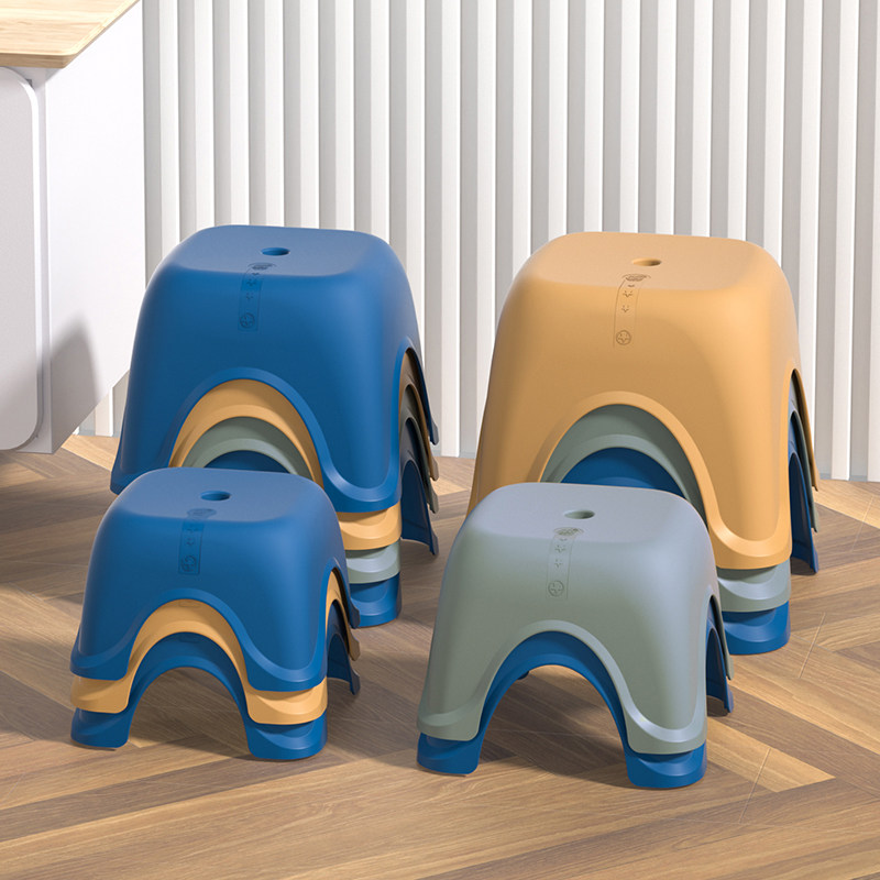 小凳子家用矮凳洗澡板凳儿童凳加厚防滑厕所踩脚胶凳客厅塑料方凳