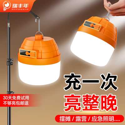 led充电照明灯户外露营灯家用地摊灯超长续航大容量泡摆摊夜市灯