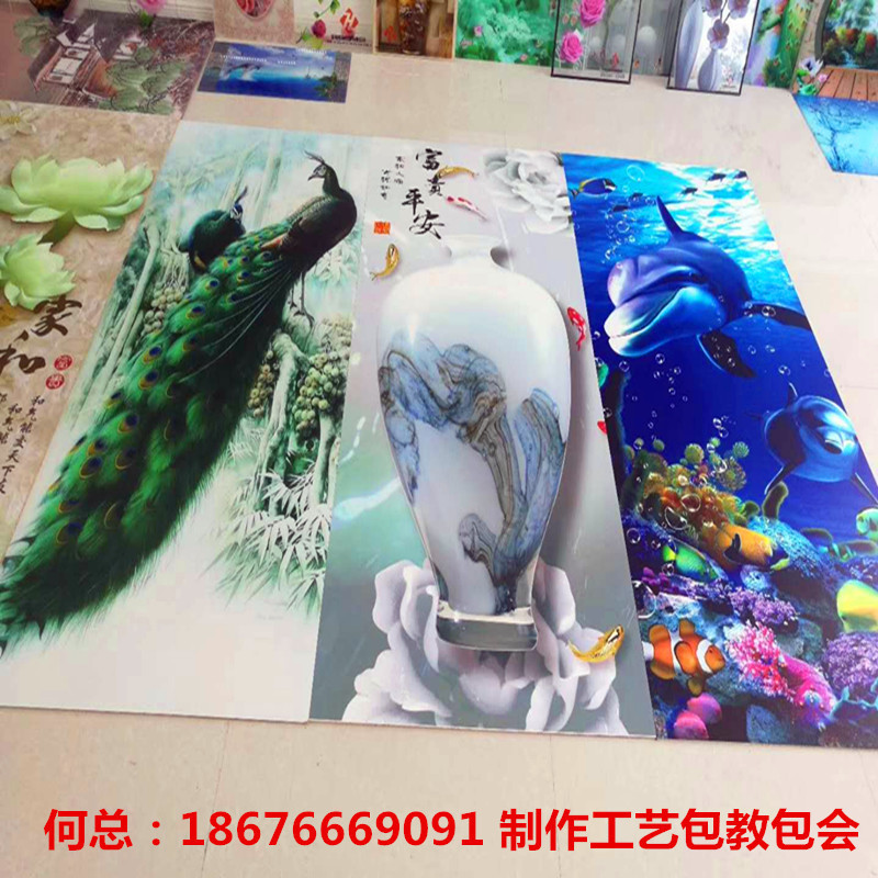 3D背景墙平板打印机 理光工业级喷头微晶石瓷砖打印机厂家