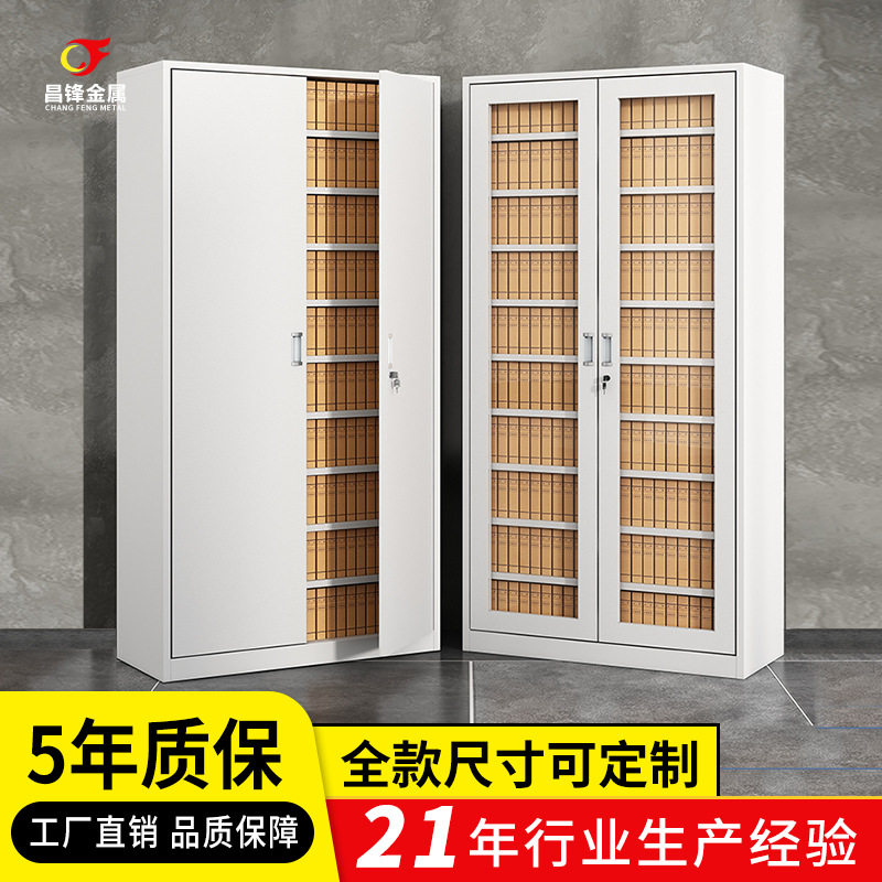 会计财务凭证柜钢制通玻文件资料合同专用档案柜办公室铁皮储物柜