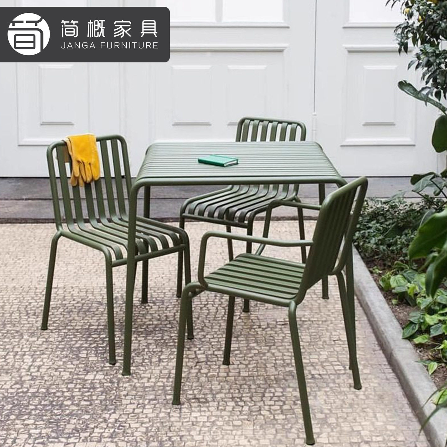户外别墅露台金属餐桌椅组合休闲庭院花园桌椅酒店餐馆茶桌椅套装